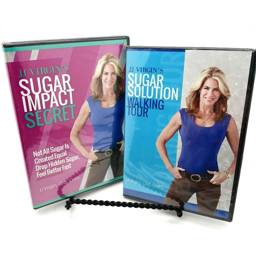 Lot of 2 DVDs JJ Virgin Sugar Solution Walking Tour & Sugar Impact Secret‎